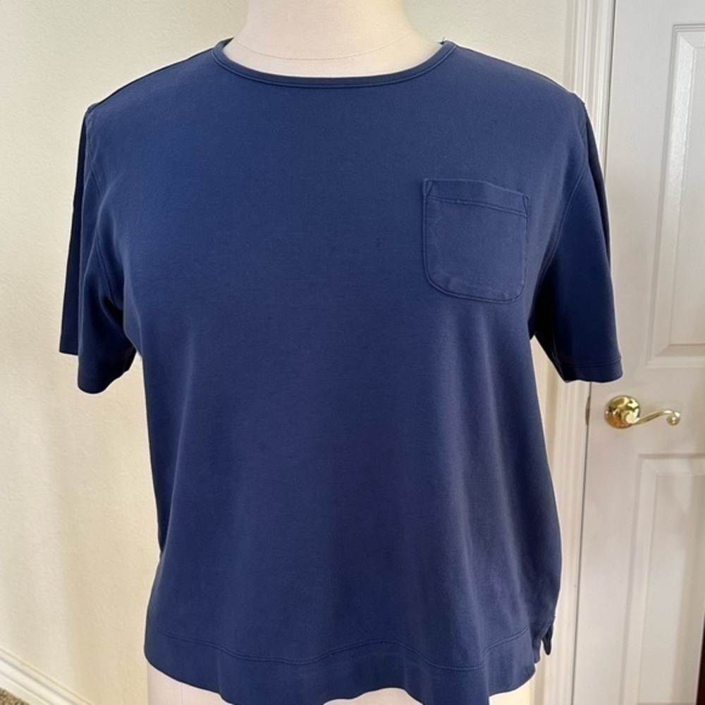 Appleseeds,  Navy blue short sleeve cotton shirt. XL
